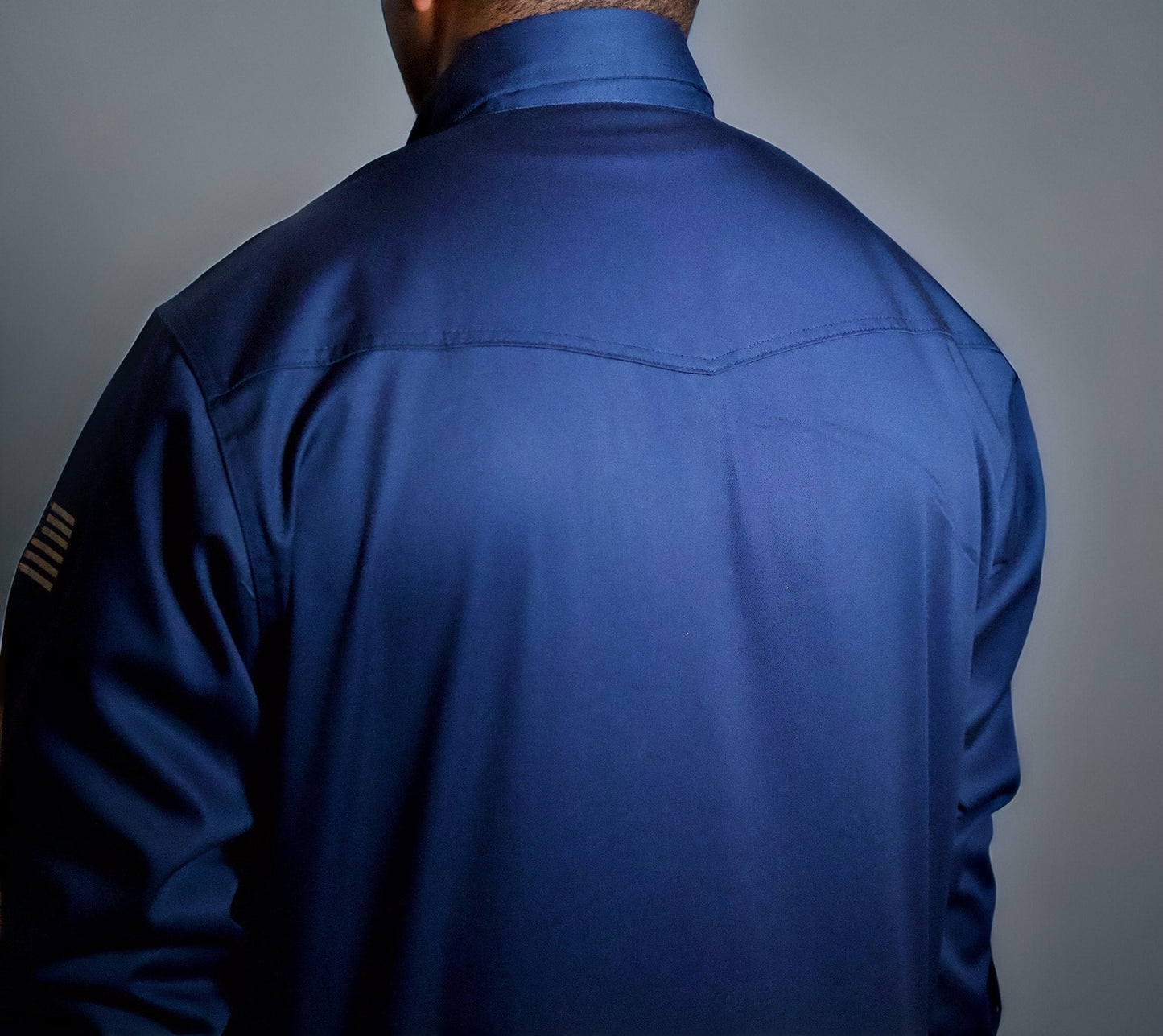 FR Western Style Pearl snap - Navy Static FR