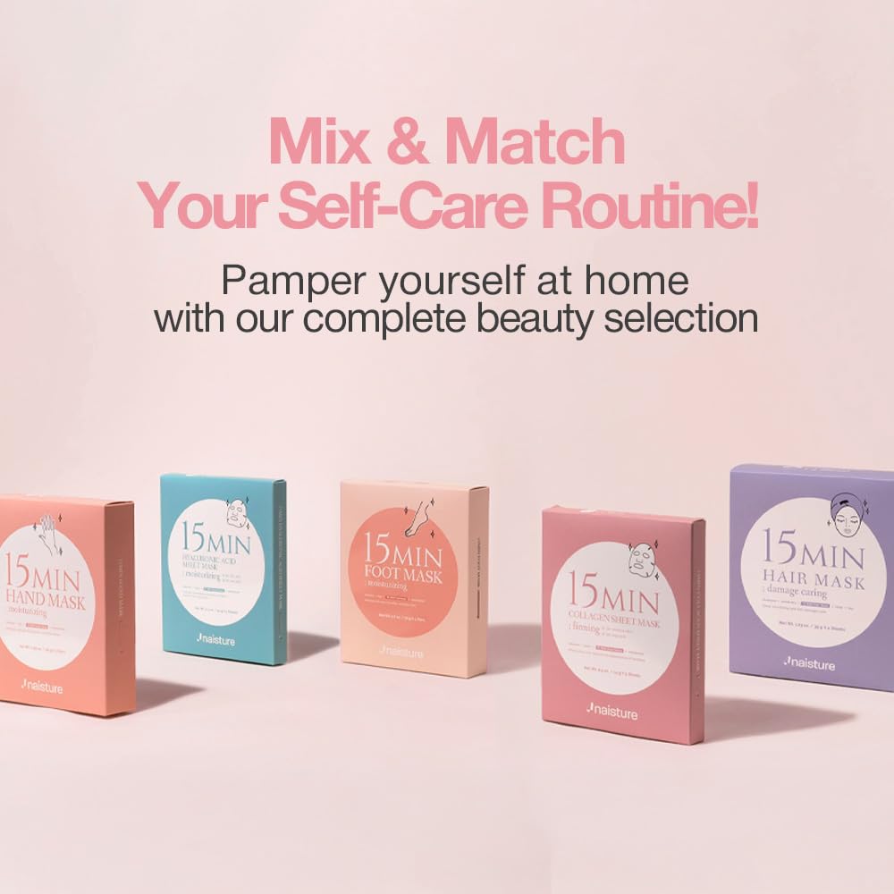 Naisture 15 Min Pamper Me Kit Korean Spa Skincare Gift Set for Head-to-Toe with Hair, Face, Eye, Hand, & Foot Masks Quick Pick Grocers