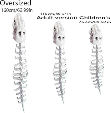 Dinosaur Costume-3D Skeleton Design,Realistic Halloween Dinosaur Skeleton Costume,Themed Skull Cosplay Props Quick Pick Grocers