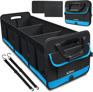 Trunk Organizer for Car, Sturdy Storage Organization with Non-Slip Bottom Strips, 95L Large Capacity Cargo Organizer for Suv, Truck, Sedan, Waterproof Portable Car Organizers for Women Men Quick Pick Grocers