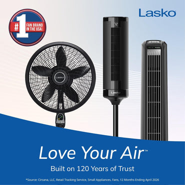 Lasko Oscillating Cyclone Pedestal Fan with Remote Control - Cooling Standing Fan for Bedroom, Living Room, and Home Office - Adjustable Height - 3 Quiet Speeds - 1843 - 18" Blade Diameter - Black Quick Pick Grocers