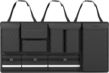 SugarFox Backseat Hanging Trunk Organizer for SUVs, Cars, Trucks & MPVs | Multi-Pocket Storage with Anti-Slip Straps | Space-Saving Auto Accessory | Gift for Drivers | 37.8" x 18.1" Quick Pick Grocers