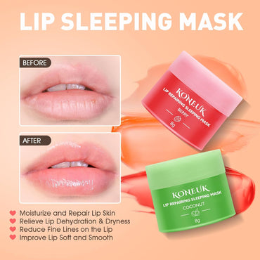 12 Pack Lip Sleeping Mask Set, Overnight Lip Treatment, Nourish and Hydrate Lip Mask With Vitamin C and Coconut Oil, Lip Balm for Dry Lips, Reduce Lip Lines and Improve Lip Color Quick Pick Grocers