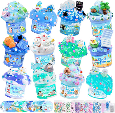 Cloud Slime kit for Girls Ages 8-12, Toys for Girls and Boys, for Kids Slime Set Party kit Goodie Bag Stuffers, 4 5 6 7 8 9 10 Year Old Girl Birthday Gift Cute Stuff Quick Pick Grocers