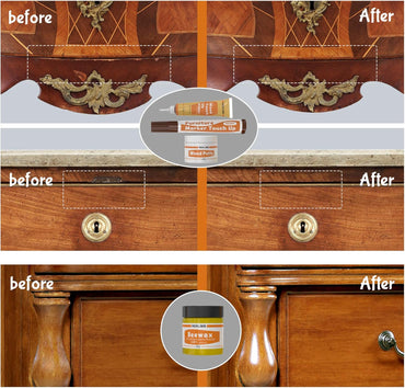 REALINN Wood Furniture Repair Kit- Set of 28 - Touch Up Markers, Fillers with Wood Putty - Repair Scratch, Cracks, Hole, Discoloration for Wooden Door, Floor, Table, Cabinet Quick Pick Grocers