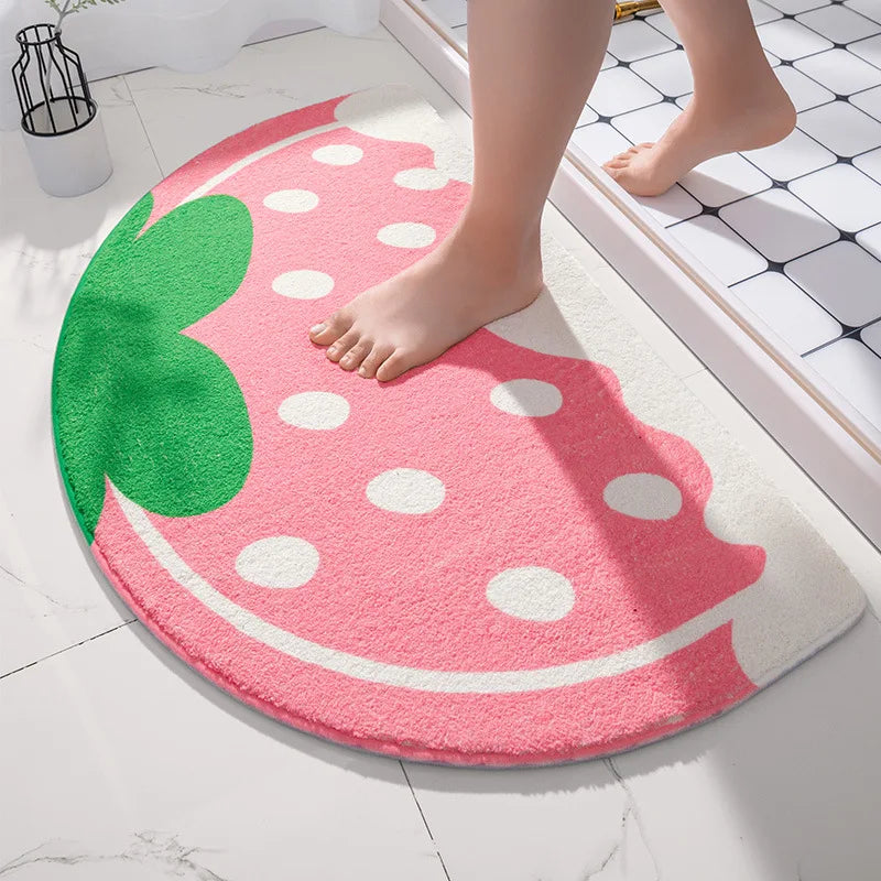 Soft Floor Mats Small Fresh Text Flowers Rugs Home Entrance Carpet Bedroom Toilet Bathroom Door Absorbent Non-Slip Foot Pad Quick Pick Grocers
