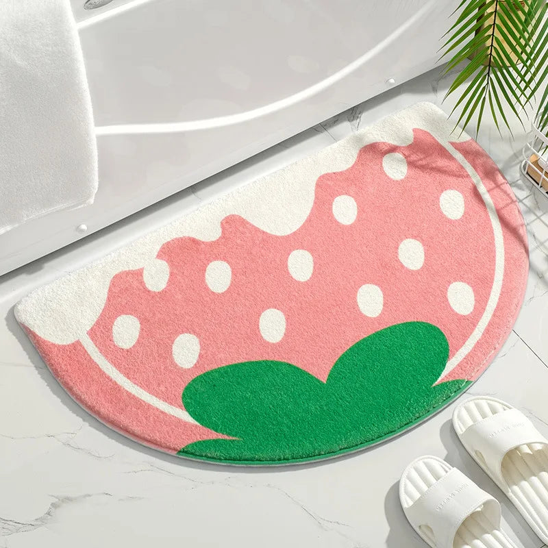 Soft Floor Mats Small Fresh Text Flowers Rugs Home Entrance Carpet Bedroom Toilet Bathroom Door Absorbent Non-Slip Foot Pad Quick Pick Grocers