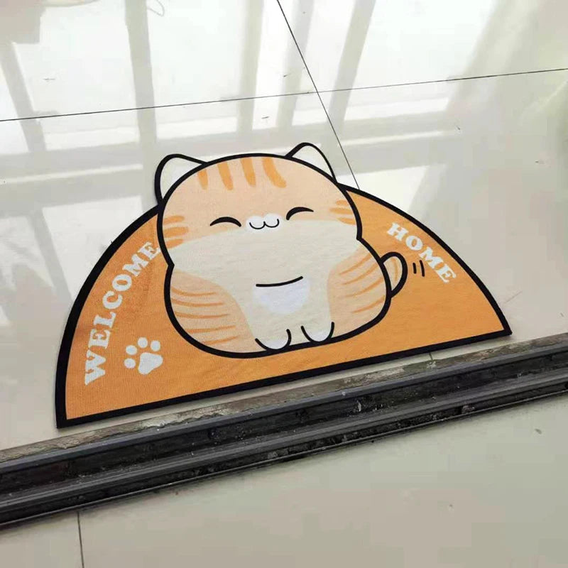 Semicircular Cartoon Door Mat Welcome Entrance Rugs for Home Small Carpet for Bedroom Bathroom Floor Doormats Non-Slip Pet Pads Quick Pick Grocers