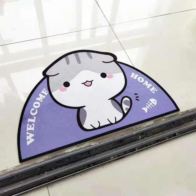 Semicircular Cartoon Door Mat Welcome Entrance Rugs for Home Small Carpet for Bedroom Bathroom Floor Doormats Non-Slip Pet Pads Quick Pick Grocers