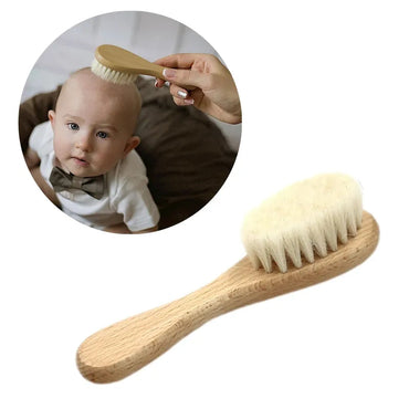 Hot Sales Safety Good Quality Natural Wool beech Wooden Comb Kids Baby Hair Brush Purest Peak