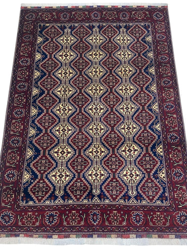 Hand-Knotted Afghani Yusufbai Wool Rug – 6’10″ x 9’10″