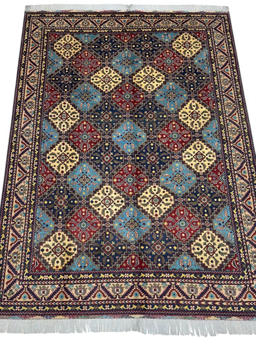 Hand-Knotted Afghani Kashi Wool Rug – 6’9″ x 9’6″