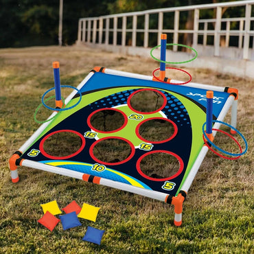 Portable Cornhole Throwing Circle Ferrule Board Set Easy Assemble Fun Kids Interactive Adults Outdoor Yard Toss Game Toy Econic Blanks
