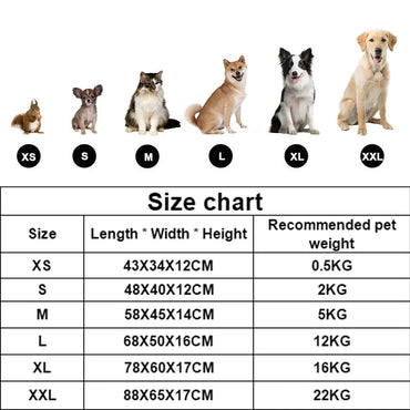 Bed for Dog Cat Pet Square Plush Kennel Medium Small Dog Sofa Bed Cushion Pet Calming Dog Bed House Pet Supplies Winter Quick Pick Grocers