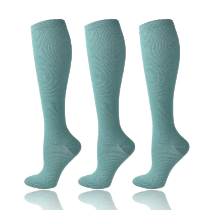 58 Styles 3 Pairs/Pack Compression Socks Knee High 30MmHg Women Men Sports Socks Edema Diabetes Varicose Veins Running Socks Quick Pick Grocers