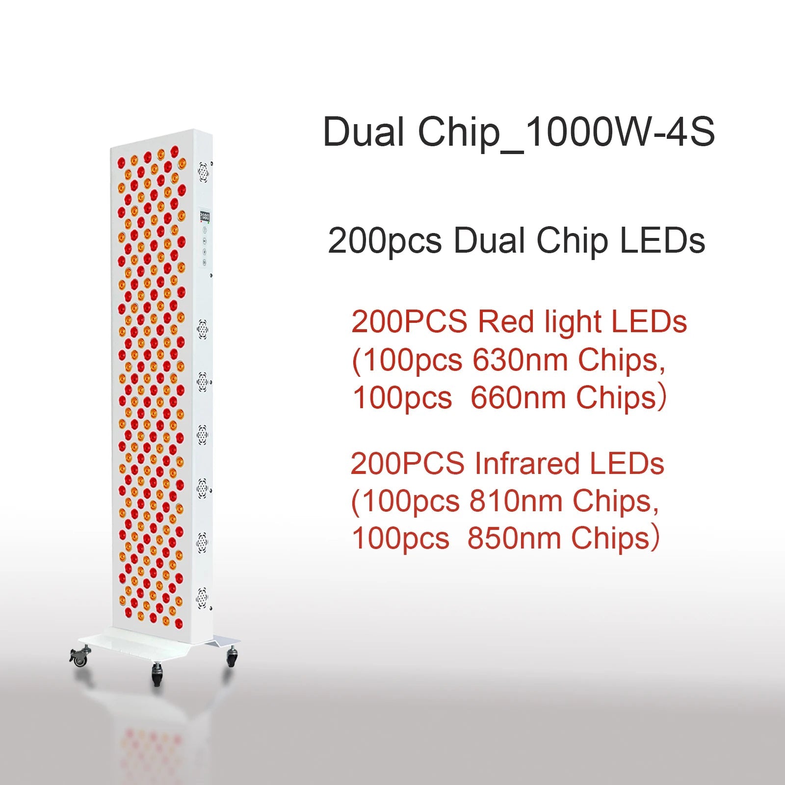 Dual Chip Red Light Therapy Panel Lamp 630nm 660nm Near Infrared Therapy Light 810nm 850nm LED Beauty Devices for Face and Body Quick Pick Grocers
