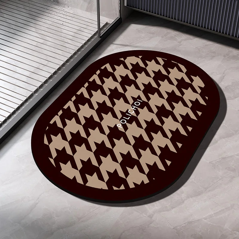 Diatomaceous Earth Bath Mat Bathroom Rug Absorbent Non-slip Floor Foot Mats Quick Dry Shower Carpet Toilet Pad Doormat Washable Econic Blanks