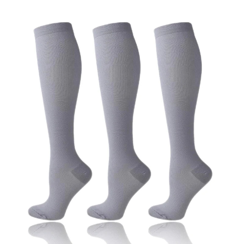 58 Styles 3 Pairs/Pack Compression Socks Knee High 30MmHg Women Men Sports Socks Edema Diabetes Varicose Veins Running Socks Quick Pick Grocers