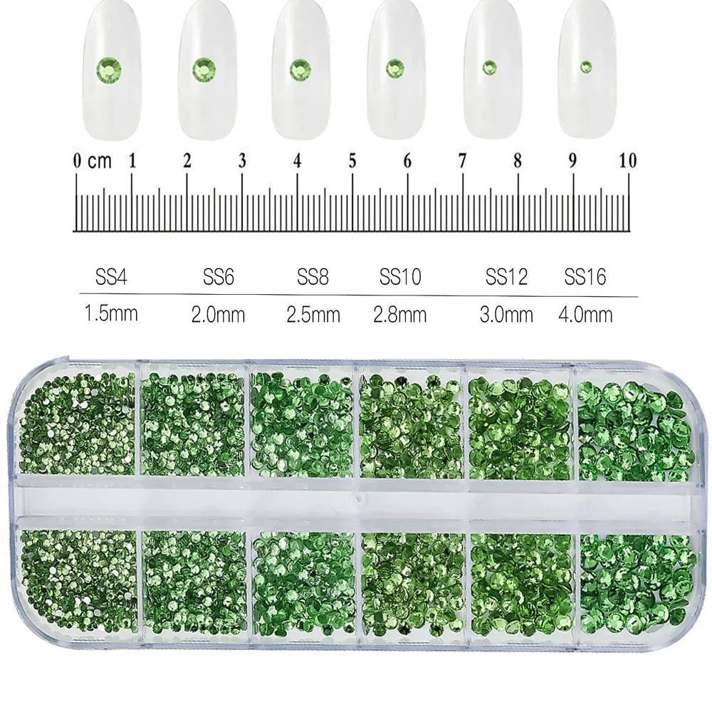 100/50cm Long Luxury Crystal Chain Nail Charms 1.5/2mm Shinying Clear/AB Diamond Nail Art Metal Steel French Manicure Crystal Econic Blanks