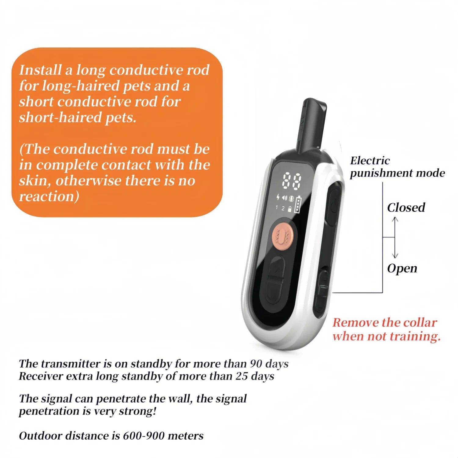 Electric Dog Training Collar Waterproof Dog Bark Collar Pet With Remote Control Rechargeable Anti Barking Device All Size Dogs Econic Blanks