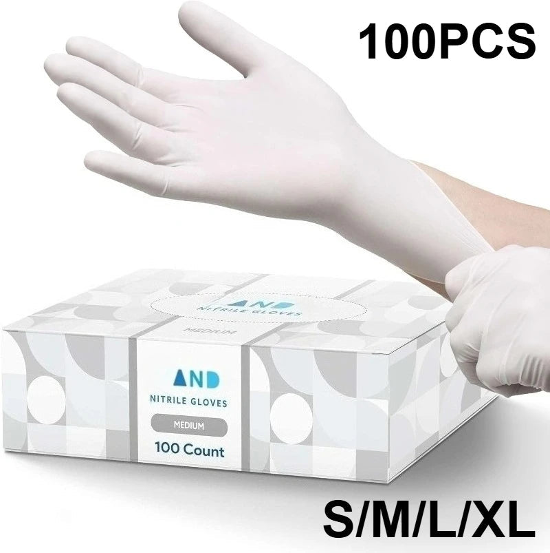 10-100PCS White Nitrile Disposable Gloves,Latex Free,Powder,Household Gloves for Cooking Food Safe Cleaning Work Glove Econic Blanks