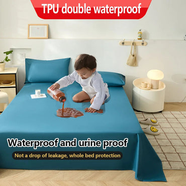 KDJEIKZ Waterproof Matted Oversized Bed Sheet Incontinence Prevention Urinary Pad Bedspread Cover Dustproof Washable No Pillow Quick Pick Grocers
