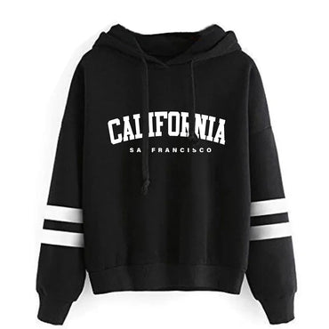 California Womens Tracksuit Casual Stripe Versatile Hooded Sweatshirt or Pants or Suit Simplicity Hot Sales Street Outfits S-3XL Quick Pick Grocers