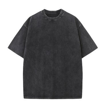 Men's Summer T-shirt 230G Heavy Cotton Vintage Washed T-Shirts Oversized Short Sleeve Loose Streetwear Short Sleeve Tops Tee Quick Pick Grocers