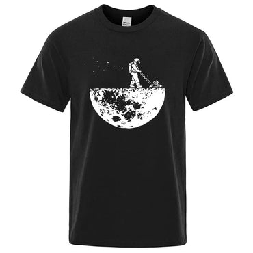 Men T-shirt High Quality Funny Cotton Blend Lunar Cleaner Printing Casual Cool Loose O-neck Male for MenT-shirt Hip Hop Tees Quick Pick Grocers