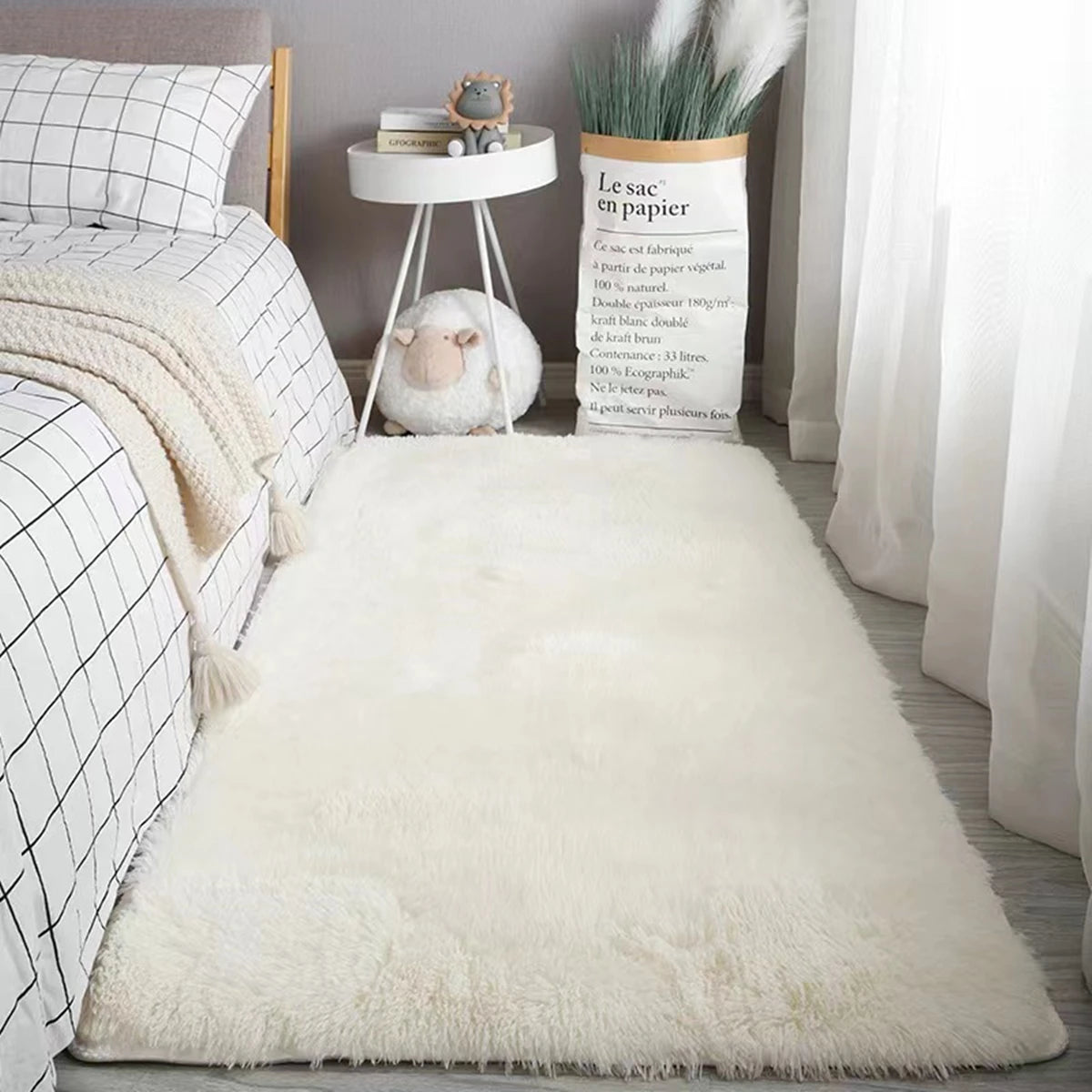 Soft Area Rugs Bedroom Carpet Fluffy Non-slip Tie-Dyed Fuzzy Shag Plush Soft Shaggy Bedside Rug Living Room Carpet Quick Pick Grocers