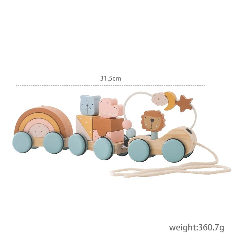 Wooden Train Birthday Toy Montessori Toys Baby Educational Toys Wooden Trolley Baby Learning Toys Number Of Wood Baby's Toys Purest Peak