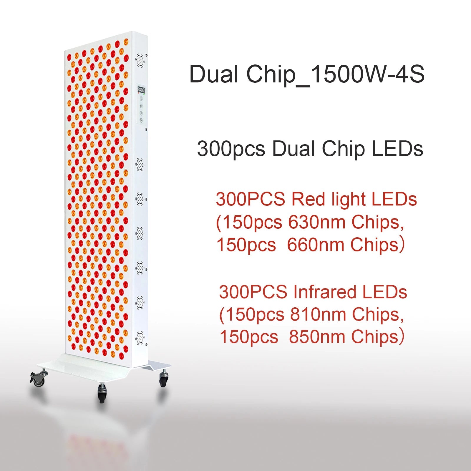Dual Chip Red Light Therapy Panel Lamp 630nm 660nm Near Infrared Therapy Light 810nm 850nm LED Beauty Devices for Face and Body Quick Pick Grocers