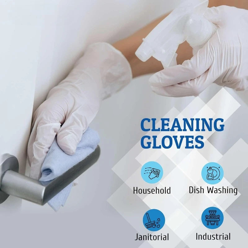 10-100PCS White Nitrile Disposable Gloves,Latex Free,Powder,Household Gloves for Cooking Food Safe Cleaning Work Glove Econic Blanks