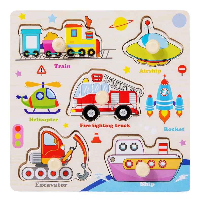 Baby Wooden Puzzles Montessori Toys 1 2 3 Years Toddler Toys Hand Grab Board Alphabet Number Cognition Learning Educational Toys Quick Pick Grocers