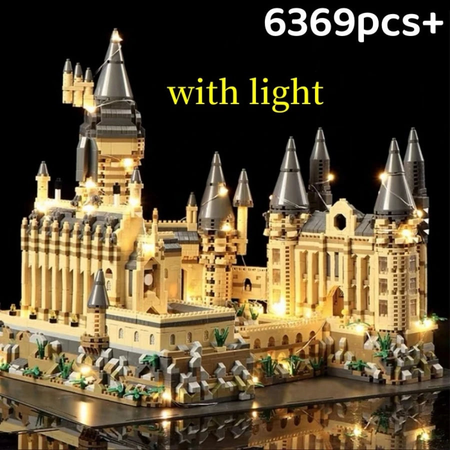 New Magic Castle Micro Building Blocks Light Up Street View Architecture Creative MOC Model Kit Kids Christmas Birthday Gifts Purest Peak Salt
