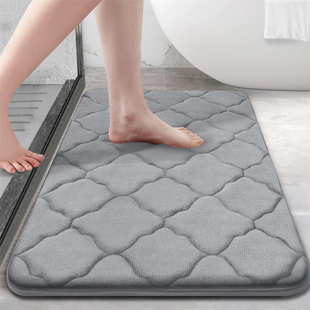 Homaxy Super Absorbent Bath Mat Memory Foam Carpet Non-Slip Toilet Bathroom Rug Soft Living Room Bedroom Shower Decor Foot Rug Quick Pick Grocers