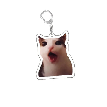 Funny Cat Memes Series Keychain Student Gift Bag Lanyard Women's Bag Pendant Keychain Cute Things Cheap Gift For Best Friends Econic Blanks