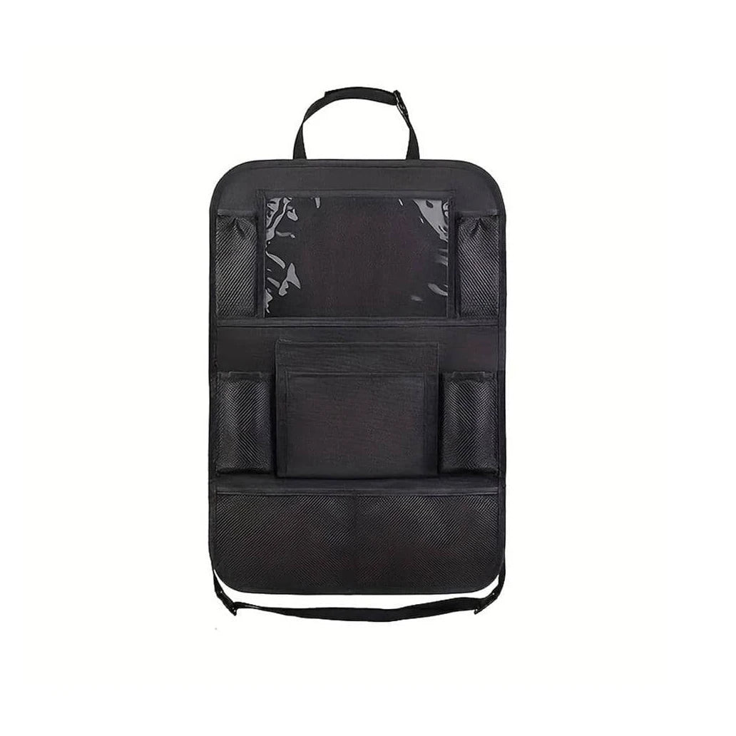 1pc Simple Black large size Multi Grid Seat Back Hanging Car Storage Bag, Multifunction Car Storage Bag For Car, Halloween, Than Econic Blanks