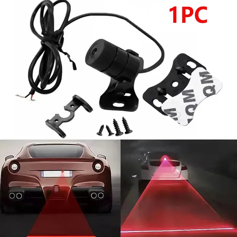 1/2/3PC Car Auto LED Laser Fog Light Vehicle Anti-Collision Taillight Brake Warning Lamp Anti-Collision Car End Rear Tail Fog