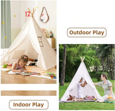 Portable Kid Tent 1.6M/1.3M Children's Play House Wigwam Teepee Tipi Toddler Ball Pit Castle Play Room for Girls Purest Peak