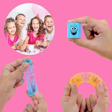 12PCS for Kids Girls Boys Smiling Face Spring Rainbow Magic Fidget Stress Coil Springs Bulk Mini Toys Party Favors Toys Econic Blanks