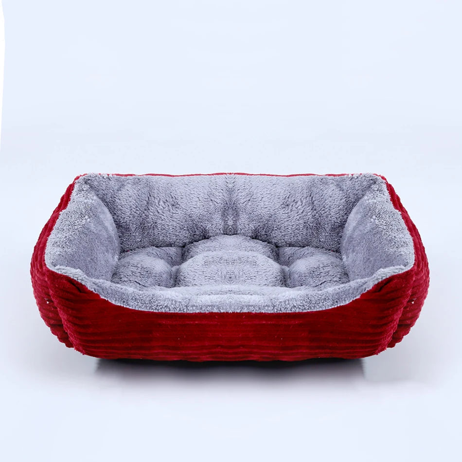 Bed for Dog Cat Pet Square Plush Kennel Medium Small Dog Sofa Bed Cushion Pet Calming Dog Bed House Pet Supplies Winter Quick Pick Grocers
