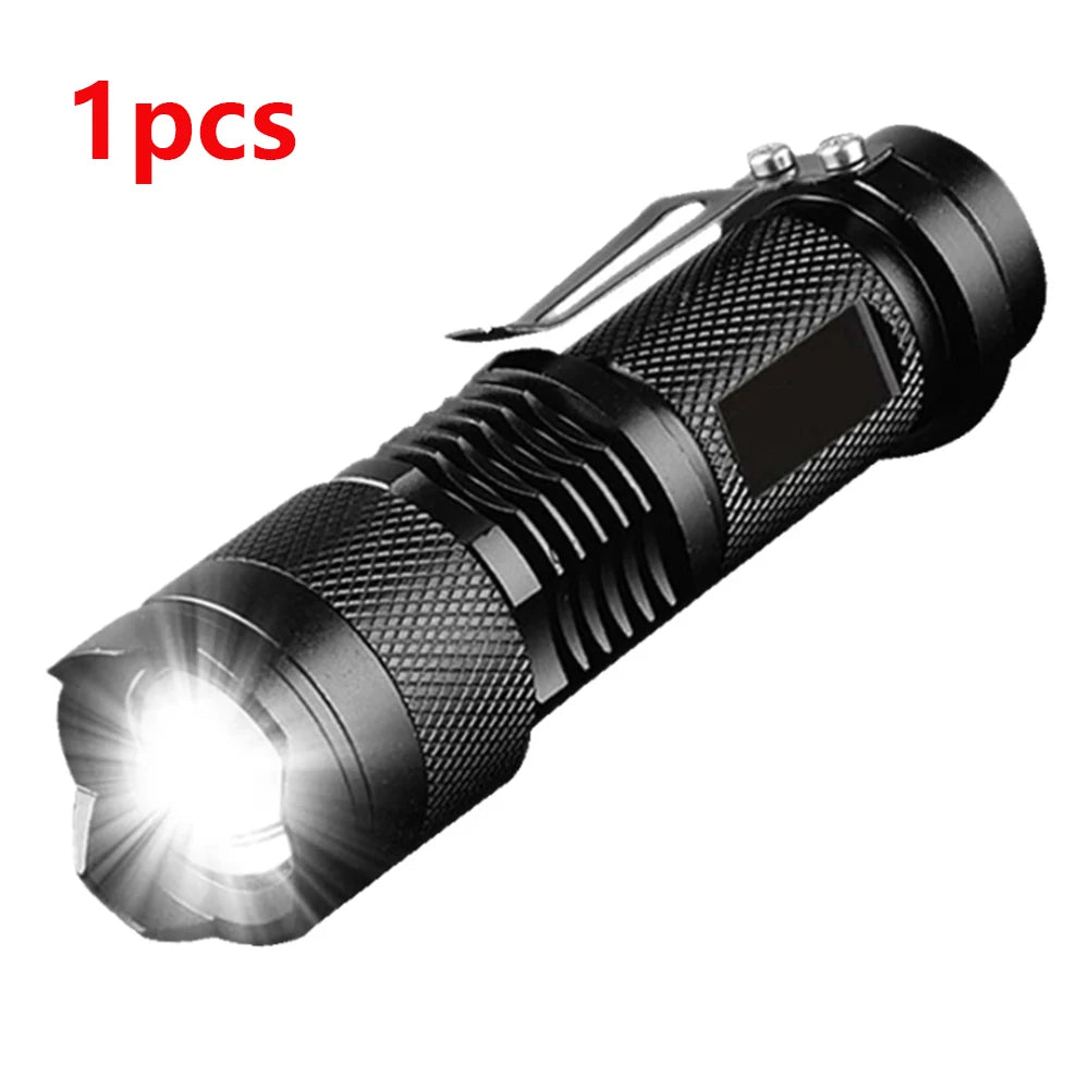 1/3/5/10Packs Portable Mini Q5 LED Flashlight Tactical Lamp Torch Adjustable Focus Zoomable Flashlight for Gift Hiking Camping