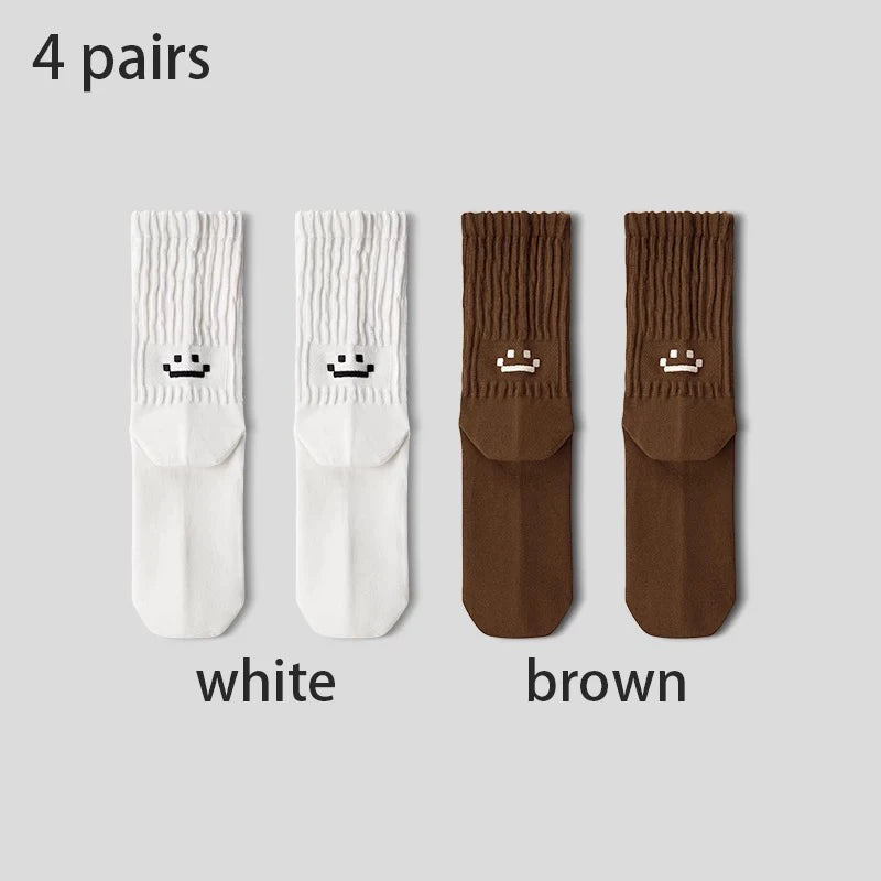 4 Pairs Men's Cotton Work Socks Cushioned Long Running Breathable Ankle Crew Socks Casual Socks for Men Cycling socks Quick Pick Grocers