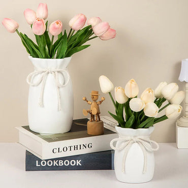 1Pc Bow Design Plastic Flower Vase Modern Art Nordic Decorative Vase Used for Wedding, Living Room, Office, Bedroom Decoration Quick Pick Grocers