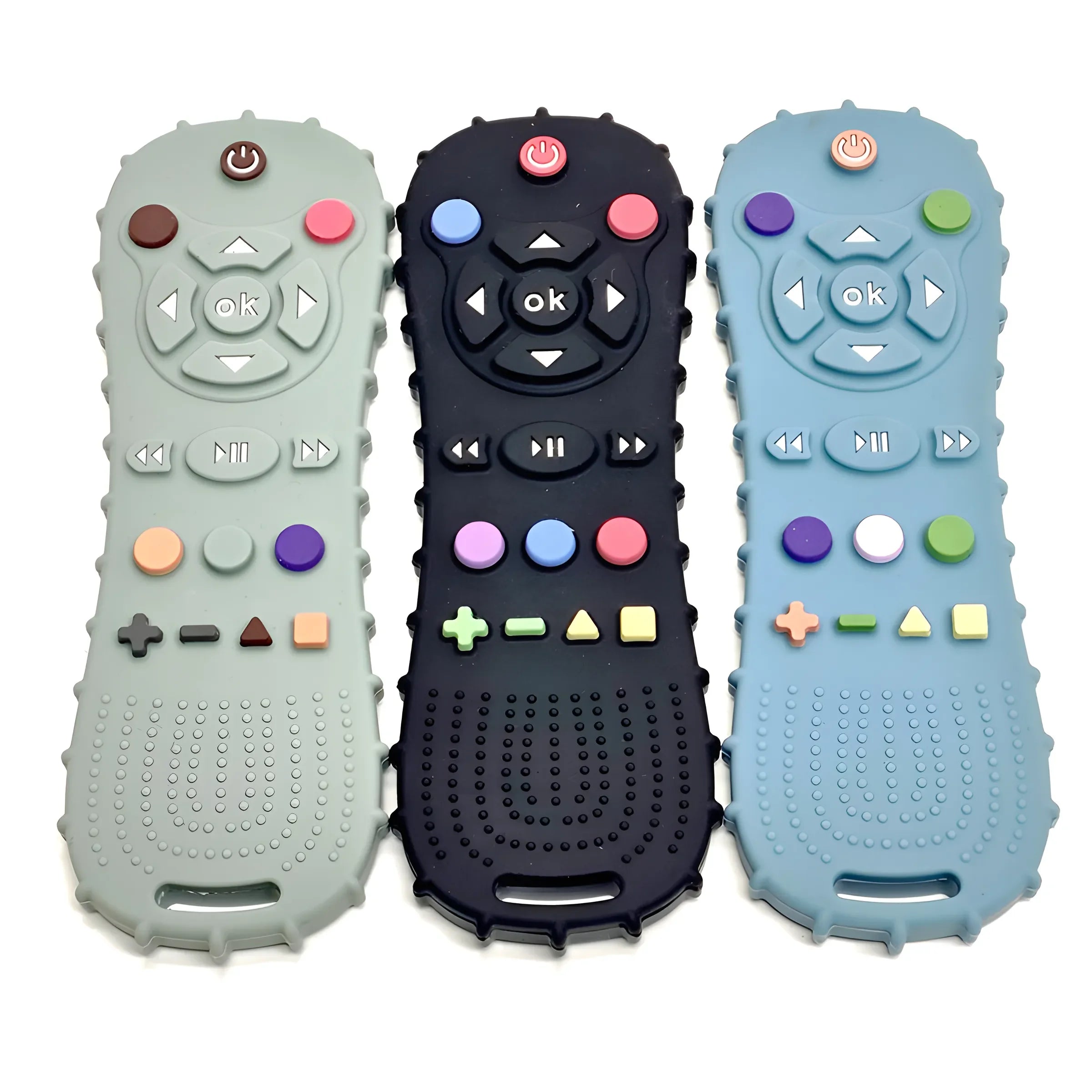 1/3PCS Baby Remote Control Teether Silicone Baby Anti-Eating Gloves Pacifier Bracelet Teething Stick Biting Toys Purest Peak