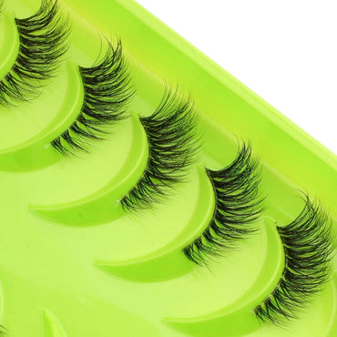 New Half Eyelashes 3/10Pairs Half Lashes Natural 3D Cat Eye Lashes Clear Stem False Eyelash Extension Makeup Faux Cils maquiagem Purest Peak