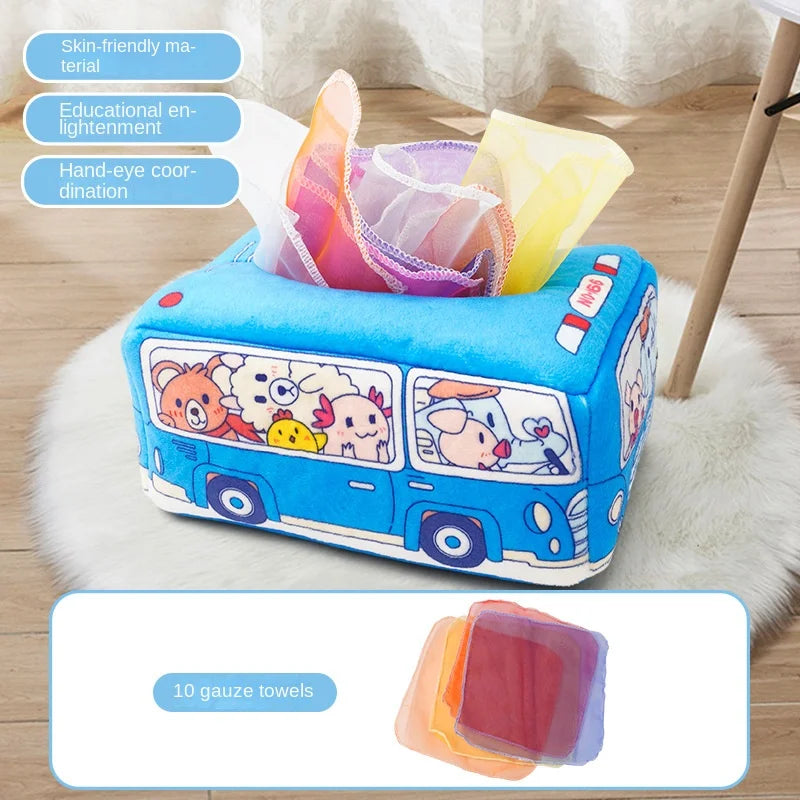Baby Montessori Toy,Magic Tissue Box,Educational Learning Activity Sensory Toy For Kids Finger Exercising Busy Board Baby Game Purest Peak