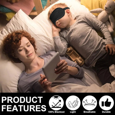 2-Pack Silk Sleep Mask - Elastic Blackout Eye Mask & Blindfold for Full Night'S Sleep, Light Blocking, Adjustable Strap Quick Pick Grocers