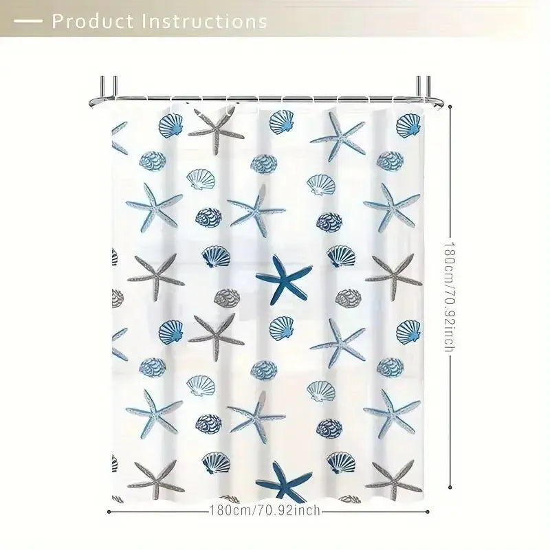 1pc With Pattern Shower Curtain PEVA Waterproof Shower Curtain Bathroom Partition Curtain Bathroom Decoration Accessories Econic Blanks